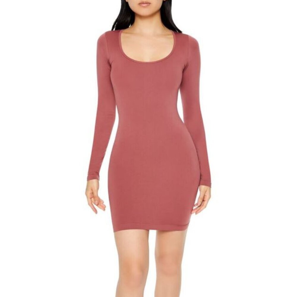 Forever 21 Women’s Seamless Scoop Neck Mini Dress Chestnut Small